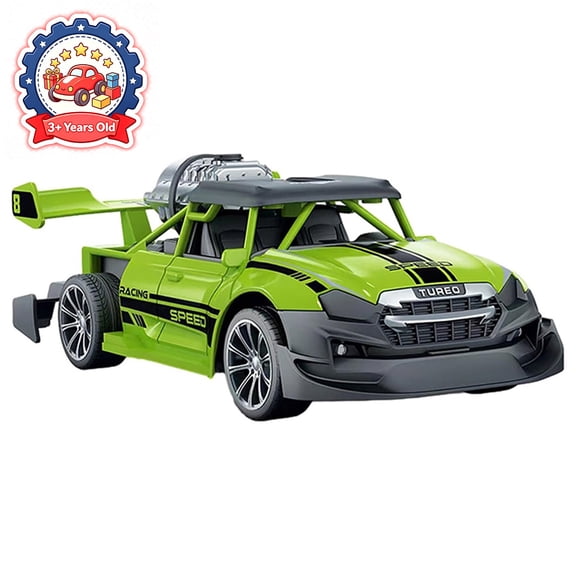 Qocolcyl Friction Powered Racing Toy Car with Simulated Engine Decor Rear Wing,High Speed Drift Rally Vehicle Durable Shockproof Sport Toy Gift for Toddlers Boys Kids 3+ Years Old Christmas Birthday