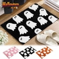thumbnail image 1 of Qocolcyl Ghost Bathroom Mat Orange Halloween Bath Rug 24 x 16 Inch Cute Non Slip Spooky Ghost Bathroom Decoration Plush Microfiber Rug Halloween Decor for Home Bedroom Shower Floor, 1 of 7
