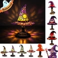 thumbnail image 1 of Qocolcyl Halloween Decor Witch Hat Lamp Gift,LED Halloween Night Light Table Decorations for Home Indoor,Handcrafted Retro Resin Witchy Decor for Shelf Mantel,Gothic Party Home Decoration (USB Power), 1 of 7