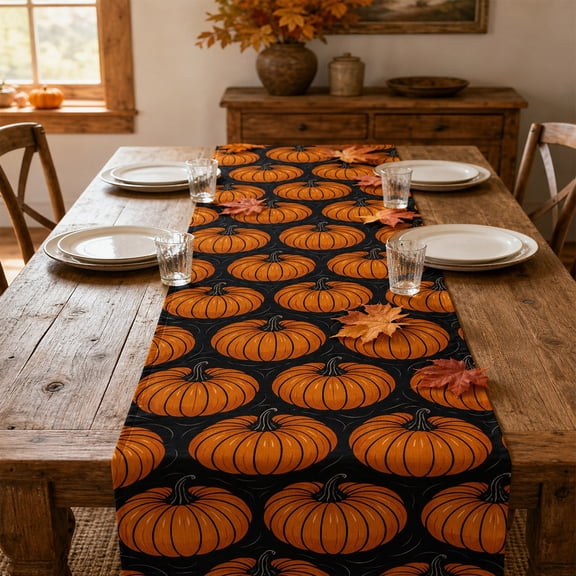 Qocolcyl Hello Pumpkin Buffalo Plaid Table Runner 13"x72",Linen Rustic Fall Harvest Table Decor,Farmhouse Thanksgiving Dining Kitchen Table Centerpiece Seasonal Party Runner