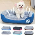 thumbnail image 1 of Qocolcyl Hot Pink Washable Orthopedic Dog Bed, 100% Short Plush Rectangle Warming Pet Bed 16x18x5in With Raised Rim, Breathable Comfort Dog Sofa Bed For Medium Dogs Under 60lbs, Christmas Pet Gift, 1 of 5