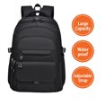 thumbnail image 1 of Qocolcyl Large Capacity Waterproof Casual Backpack, Lightweight Adjustable Strap Travel Daypack, Versatile Polyester Bookbag for College Daily Commute Outdoor Classroom Supplies,Black, 1 of 10