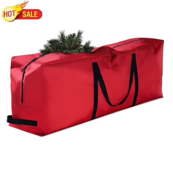 Qocolcyl Oxford Fabric Christmas Tree Storage Bag, Heavy‑Duty Dual Zipper Holiday Storage Tote, Fits Up to 7 Ft Artificial Xmas Tree, Reinforced Carry Handles for Garland, Tree Skirt, Holiday Decor