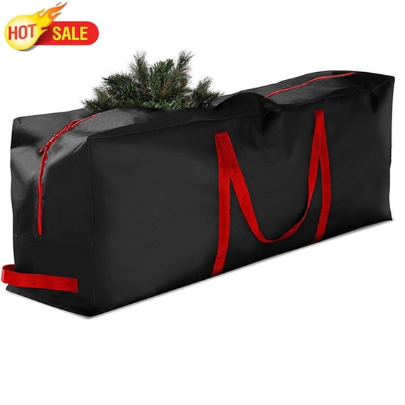 Qocolcyl Oxford Fabric Christmas Tree Storage Bag, Heavy‑Duty Dual Zipper Holiday Storage Tote, Fits Up to 8 Ft Artificial Xmas Tree, Reinforced Carry Handles for Garland, Tree Skirt, Holiday Decor