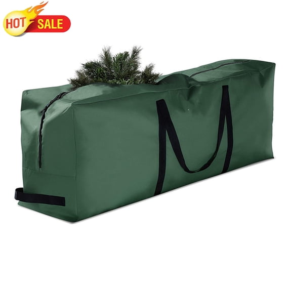 Qocolcyl Oxford Fabric Christmas Tree Storage Bag, Heavy‑Duty Dual Zipper Holiday Storage Tote, Fits Up to 8 Ft Artificial Xmas Tree, Reinforced Carry Handles for Garland, Tree Skirt, Holiday Decor