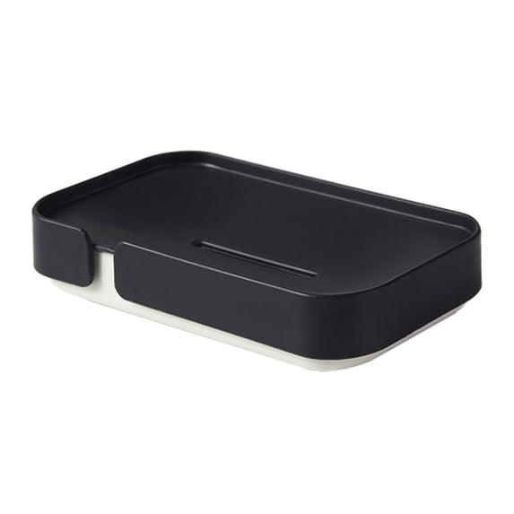 Qocolcyl Plastic Soap Holder, Soap Dish, Soap Box, Draining Bar Soap Tray for Bathroom Kitchen,Black