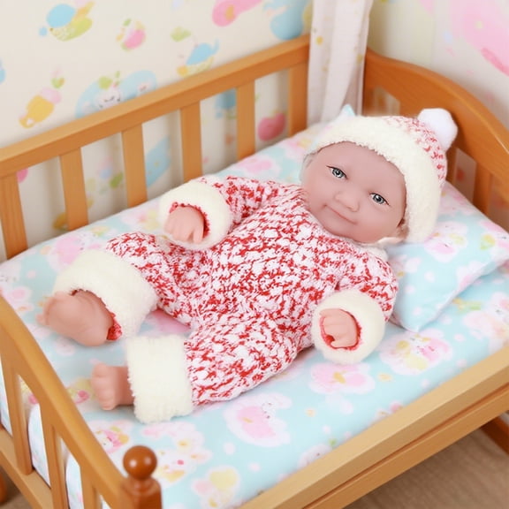 Qocolcyl Realistic Reborn Baby Doll, Vinyl Baby Doll with Jumpsuit & Hat, Poseable Movable Limbs Nurturing Pretend Play Toy, Cuddly Christmas Birthday Gift for Toddlers Kids Boys Girls Ages 3+