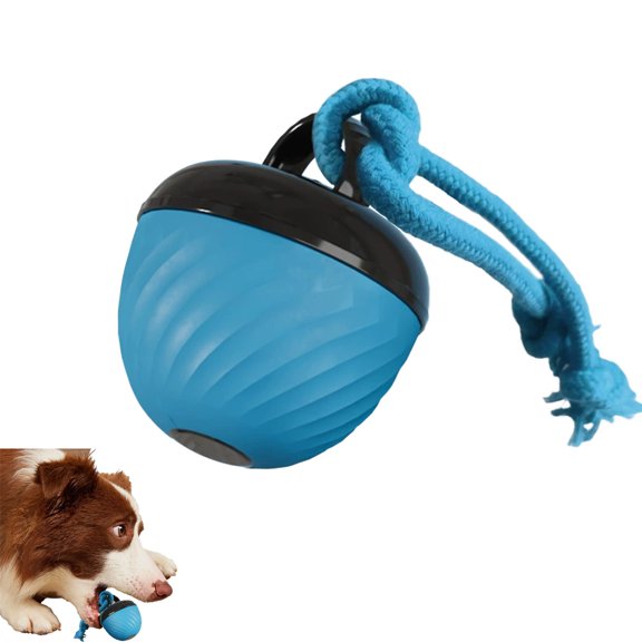 Qocolcyl Silicone Interactive Dog Toys Ball,2026 Smart Pet Puppy Ball with Ropes, Path Electric Automatic Moving and Rolling Dogs Toy, for Small Medium Large Dogs (Blue)