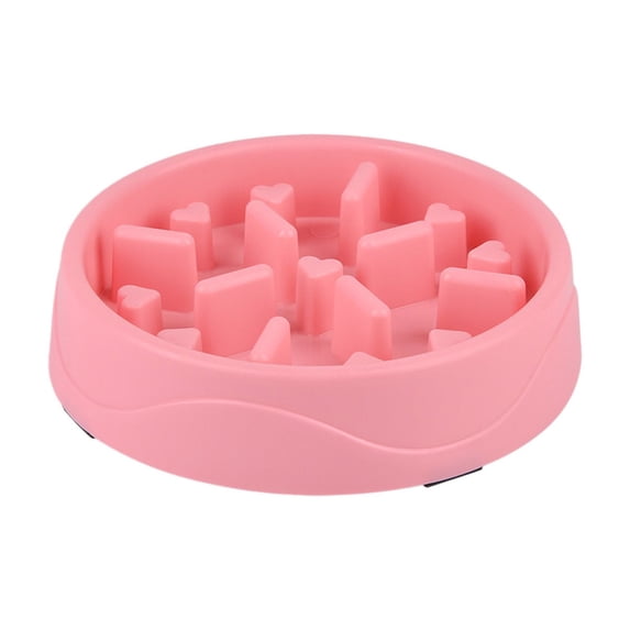 Qocolcyl Slow Feeder Bowl for Cats & Small Dogs, Puzzle Dish for Fast Eaters, for Wet or Dry Food, Helps Slow Eating & Aid Digestion, Non-Slip, Made Without BPA, 8 Cup, 8-Inch, Pink