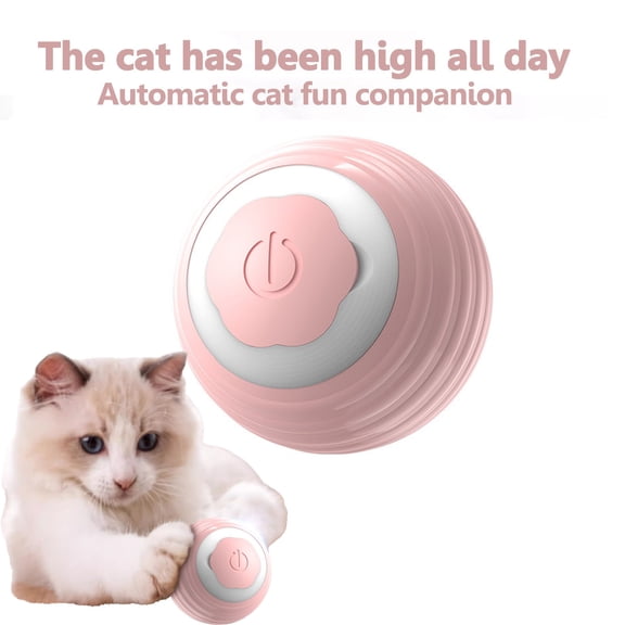 Qocolcyl Smart Automatic Rolling Cat Ball Toy, Obstacle Avoid Gravity Interactive Hunting Toy, 2 Modes TPR Silicone Self Moving Anxiety Relief Enrichment Play Ball For Small Medium Cats Dogs Indoor