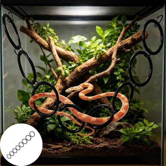 Qocolcyl Snake Climbing Rings for Ball Python&Corn Snake,Reptile Enrichment Toys for Snake,Ball Python Tank Decor, Reptile Tank Accessories for Bearded Dragon,Chameleon, Iguana, Gecko, Lizard (Black)