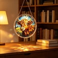 thumbnail image 1 of Qocolcyl Stained Acrylic Highland Cow Pumpkin Puzzle Round Hanging Sign,Fall Harvest Window Suncatcher Decor,Rustic Farmhouse Thanksgiving Front Door Window Indoor Outdoor Seasonal Wall Ornament Gift, 1 of 6