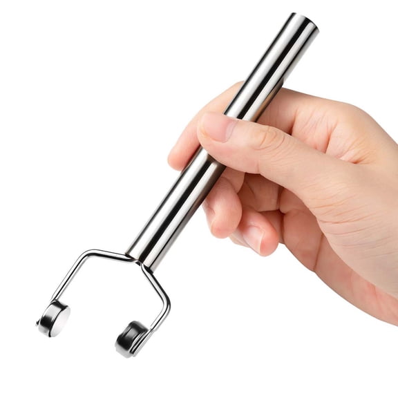 Qocolcyl Stainless Steel Nail Art Roller Tool, Double-Ended Pressing Roller for Gel Nail Stamping and Embossing, Manicure Accessory