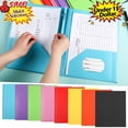 thumbnail image 1 of Qocolcyl Under 1$ Dollar Plastic Folders with Pockets and Prongs, Letter Size, Flexible Plastic Folders with Prongs,Pink, 1 of 5