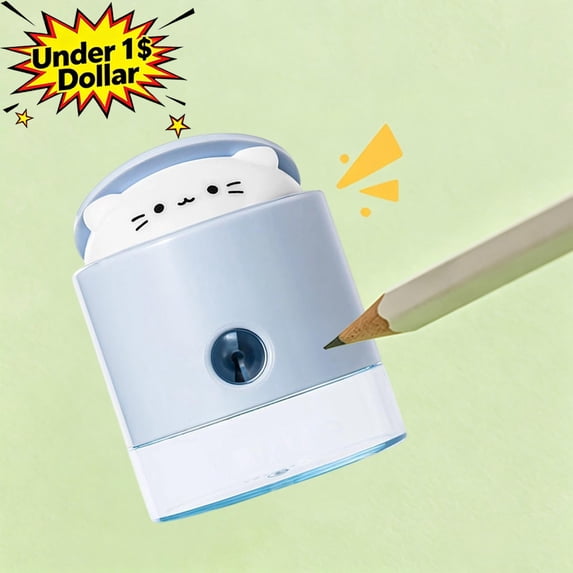 Qocolcyl Under 1 Dollars Manual Pencil Sharpener, Handheld with Lid for Colored & Graphite Pencils, Classroom Home Office Supplies,Light Blue