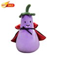 thumbnail image 1 of Qocolcyl Vampire Eggplant Plush Stuffed Animal, Cute Halloween Eggplant Plush Toy with Vampire Cape, Soft Fruit Plush Pillow for Adults, Halloween Home Decor, Holiday Party Decoration & Gift, 1 of 7