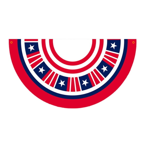 Qocolhg 1.5x3Ft American Bunting Flag 4th of July Stars Bunting Banner Patriotic Decorations Pleated Half Fan Flags Decor Outdoor Outside Porch Garden Window Independence Memorial Veterans Day