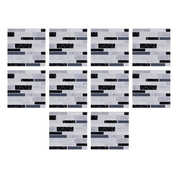 Qocolhg 1 Set Of 10pc Peel and Stick Backsplash Tiles for Kitchen, 10-Sheet Self Adhesive Removable Stick On Vinyl Wall Tile on Clearance