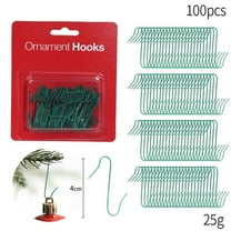 Qocolhg 100 Pack Christmas Ornament Hooks – Great Xmas Ornament Hangers for Christmas Tree Decoration Holiday Halloween Fall Decor(Green)