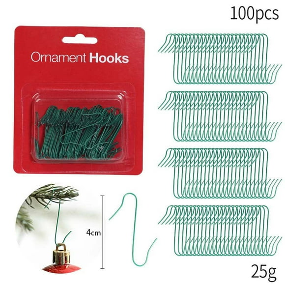 Qocolhg 100 Pack Christmas Ornament Hooks – Great Xmas Ornament Hangers for Christmas Tree Decoration Holiday Halloween Fall Decor(Green)