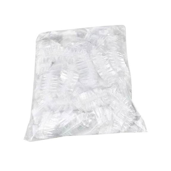 Qocolhg 100Pcs Disposable Shower Caps,Multi-Purpose Thickening Elastic Bath Cap Plastic Waterproof Clear Shower Cap Large Bath Shower Caps Women Spa,Men Hair Caps,Home Use,Hotel and Hair Salon,Travel