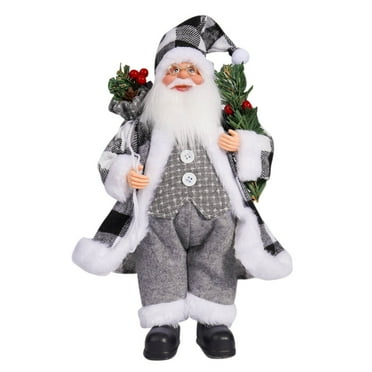 Qocolhg 12 Inch Santa Claus Standing Santa Figure Gift Home Decor Figurine Xmas Ornament for Table Home Shop Indoor Outdoor Christmas Party, Christmas Decorations Clearance