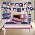 thumbnail image 1 of Qocolhg 170Pcs American Independence Day Party Supplies, Disposable Napkins Paper Plates Paper Cups Knife Fork Spoon Flag and Tablecloth, Day 4th of July Independence Day Decorations, Serve 24, 1 of 9