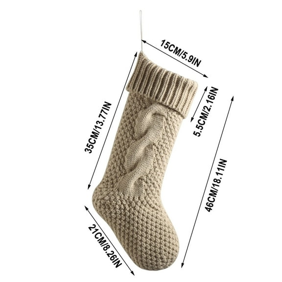 Qocolhg 18 Inch Large Size Cable Knit Christmas Stockings, Unique Burgundy Xmas Stocking Decorations for Family Holiday Season Decor, Christmas Hanging Ornaments, Bronze