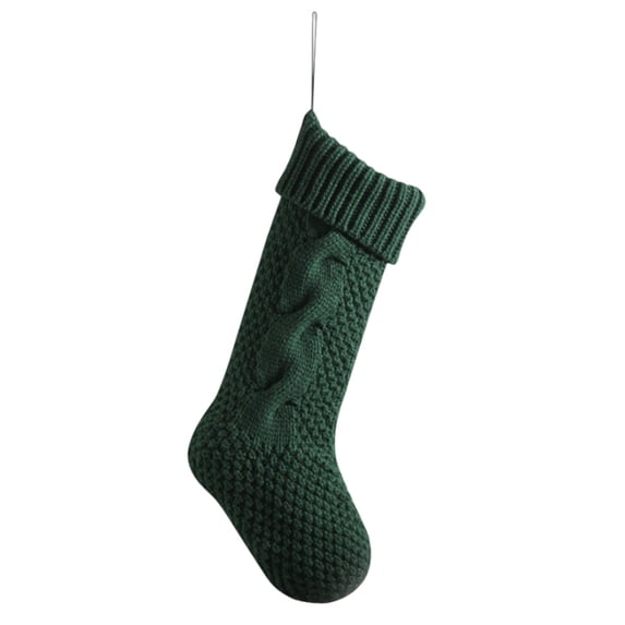 Qocolhg 18 Inch Large Size Cable Knit Christmas Stockings, Unique Burgundy Xmas Stocking Decorations for Family Holiday Season Decor, Christmas Hanging Ornaments, Green
