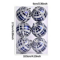 Qocolhg 2.36 inch Christmas Ball Ornaments Set, 6 Pcs Xmas Tree Ornaments Decoration, Shatterproof Large Decorative Hanging Balls with Loop for Christmas Party Holiday Wreath Garland Home Decor