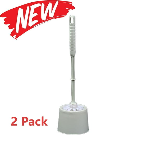 Qocolhg 2 Pack Toilet Brush and Holder Set Bathroom Accessories, Toilet Bowl Brush and Holder for Bathroom Cleaning, Nylon Bristles, Green