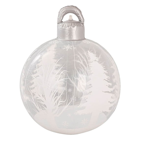 Qocolhg 2 Pcs 21.65 Inch Large PVC Inflatable Christmas Decorations Ball Ornaments Giant Inflatable Outside Christmas Decorations Xmas Blow Ball Decorations for Outside Holiday Yard Lawn Porch Decor