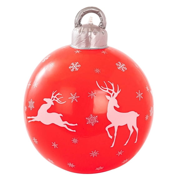 Qocolhg 2 Pcs 21.65 Inch Large PVC Inflatable Christmas Decorations Ball Ornaments Giant Inflatable Outside Christmas Decorations Xmas Blow Ball Decorations for Outside Holiday Yard Lawn Porch Decor