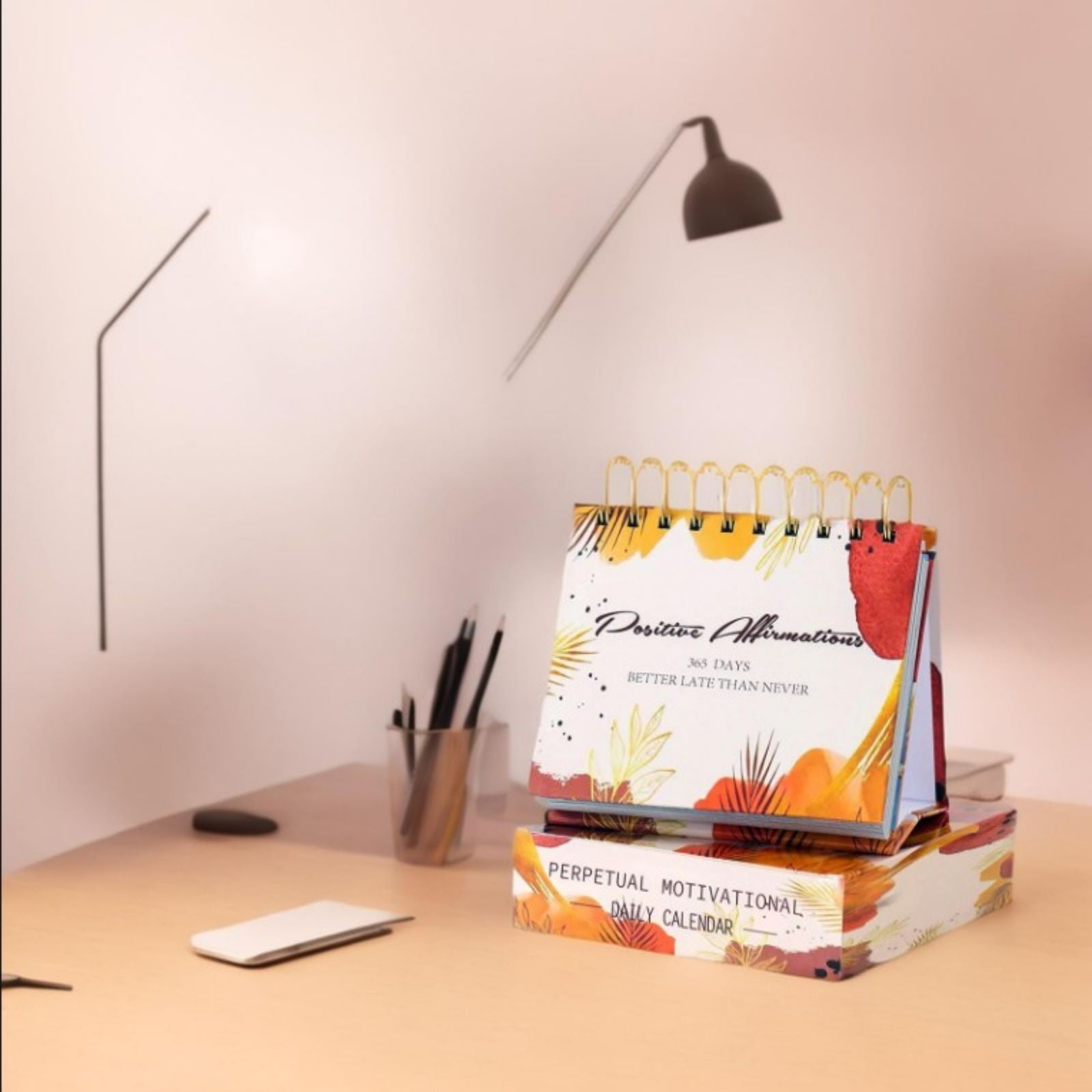 Qocolhg 2025 Desk Calendar, 2 Pcs Standing Flip Desktop Calendar from