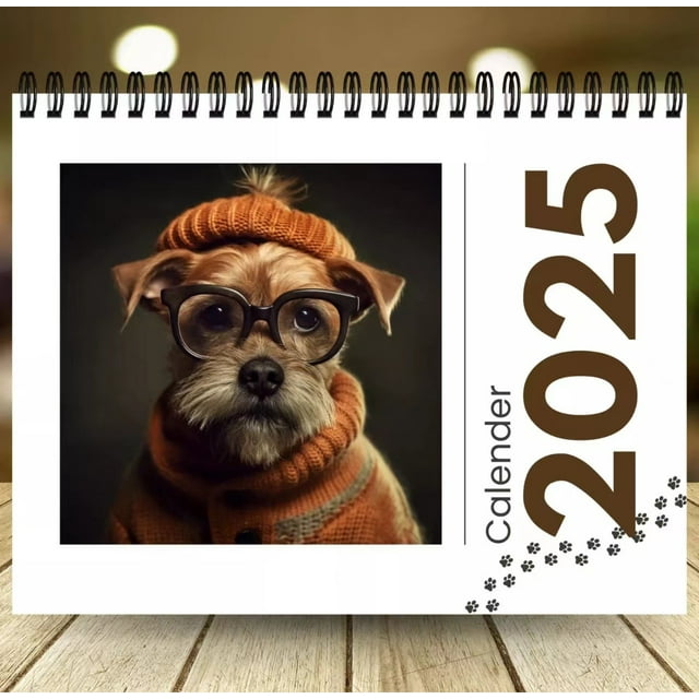 Qocolhg 2025 Wall Calendar, Funny Dogs Wall Calendar, with Stunning Photography Daily Weekly