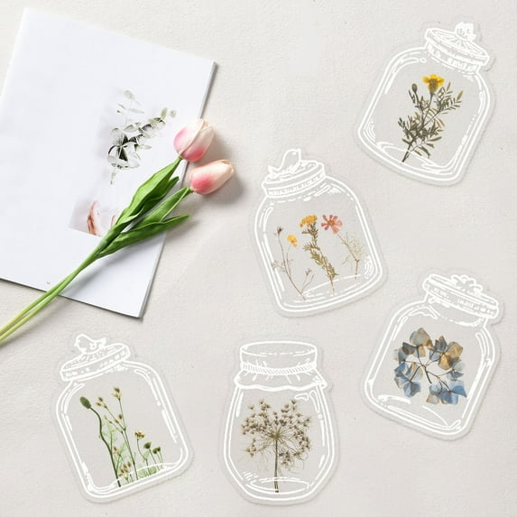 Qocolhg 20Pcs Large Size DIY Bookmarks, Transparent Dried Flower Bookmarks,Flower Bookmarks Maker, Handmade DIY Transparent Beautiful Flower Page, Clearance