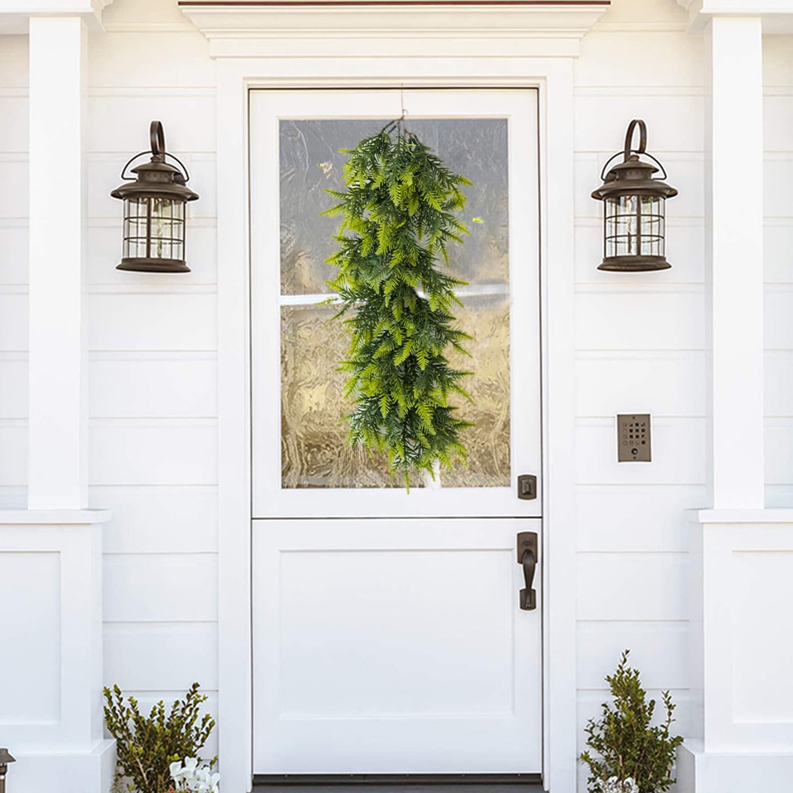 Qocolhg 22 Inch Artificial Norfolk Pine Garlands, Front Door Winter