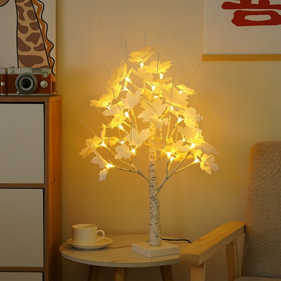 Qocolhg 23.6" Tabletop Bonsai Tree Light, 24 LED Fairy Light Spirit Tree, Battery Operated Fall Tree Light, DIY Artificial Tree Lamp for Bedroom Desktop Christmas Room Decor (Warm White)