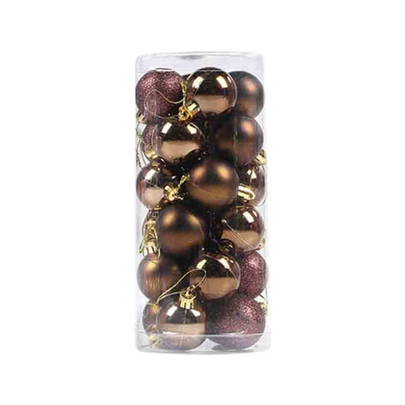 Qocolhg 24Pcs Christmas Balls Ornaments, 1.57 Inch Shatterproof Christmas Hanging Balls for Xmas Tree, Holiday, Wedding, Mardi Gras Party (Brown)