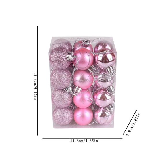 Qocolhg 24pcs 1.57 Inch Small Christmas Balls Ornaments Set Shatterproof Christmas Decorations Tree Balls for Holiday Wedding Party Decoration, Christmas Tree Hanging Ornaments Clearance