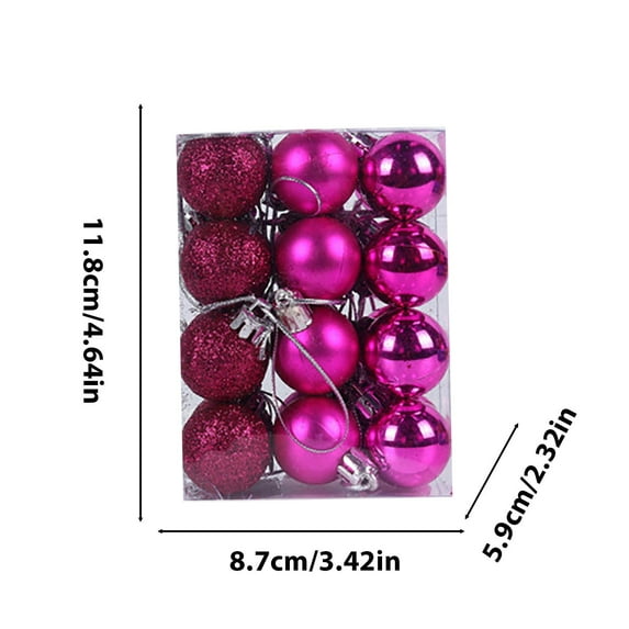 Qocolhg 24pcs Christmas Tree Decorations With Bright And Sparkling Powder Balls Plastic Christmas Colored Balls And Small Pendants 1.18in Christmas Hanging Ornaments Christmas Decorations Props