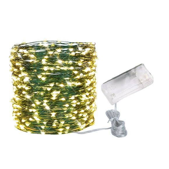 Qocolhg 393 Inch 100 LED Christmas Lights, Christmas Tree Lights, Green Wire Starry Fairy String Lights for Christmas Tree Decorations Outdoor Indoor Decor, Battery Operated