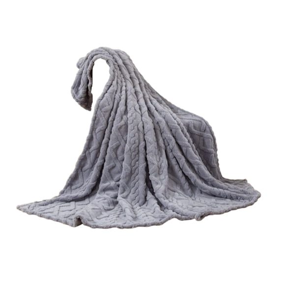 Qocolhg 3D Jacquard Leaf Coral Fleece Blankets, Twin/Full/Queen Size Bed Blankets/Bedspreads, Soft Warm Solid Color Plush Fleece Throw Blankets for Couch, Sofa, Bed, All Season, 39.3x47.2inch
