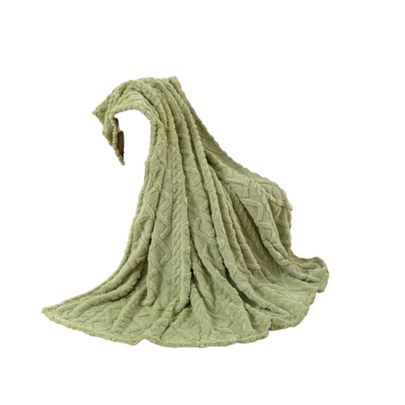Qocolhg 3D Jacquard Leaf Coral Fleece Blankets, Twin/Full/Queen Size Bed Blankets/Bedspreads, Soft Warm Solid Color Plush Fleece Throw Blankets for Couch, Sofa, Bed, All Season, 39.3x47.2inch