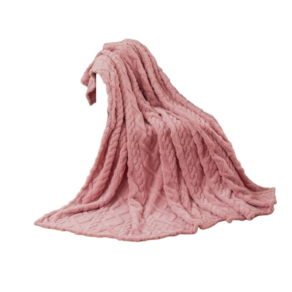 Qocolhg 3D Jacquard Leaf Coral Fleece Blankets, Twin/Full/Queen Size Bed Blankets/Bedspreads, Soft Warm Solid Color Plush Fleece Throw Blankets for Couch, Sofa, Bed, All Season, 39.3x47.2inch