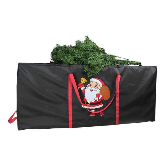 Qocolhg 3ft/4ft/5ft/9ft Christmas Tree Storage Bag, Heavy Duty Extra Large Artificial Christmas Tree Bag with Reinforced Handles and Dual Zippers Wide Opening Clearance(Black)