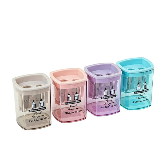 Qocolhg 4 Pcs Double Hole Pencil Sharpener, Two Holes Manual pencil ...