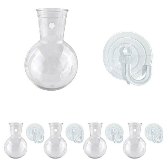 Qocolhg 4 Pcs Window Propagation Stations, Easy to Install Plant Propagation Bulbs with Suckion Cups, No Nails Wall Hanging Planter Propagation Station, Glass Plant Terrarium Vase