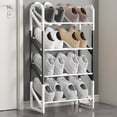thumbnail image 1 of Qocolhg 4-Tier Shoe Rack Shoe Organizer, Sturdy Shoe Rack for Closet & front Door Entrance Entryway with Spacious Top and Strong Metal Shelves Industrial Style Free Standing Storage Shelves, Black, 1 of 9