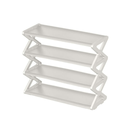 Qocolhg 4 Tier Small Shoe Rack, Shoe Shelf, Sturdy Shoe Organizer for Entryway and Front Door Entrance, Shoe Shelf, Free-Standing Closet Shoe Organizers and Storage, Gray